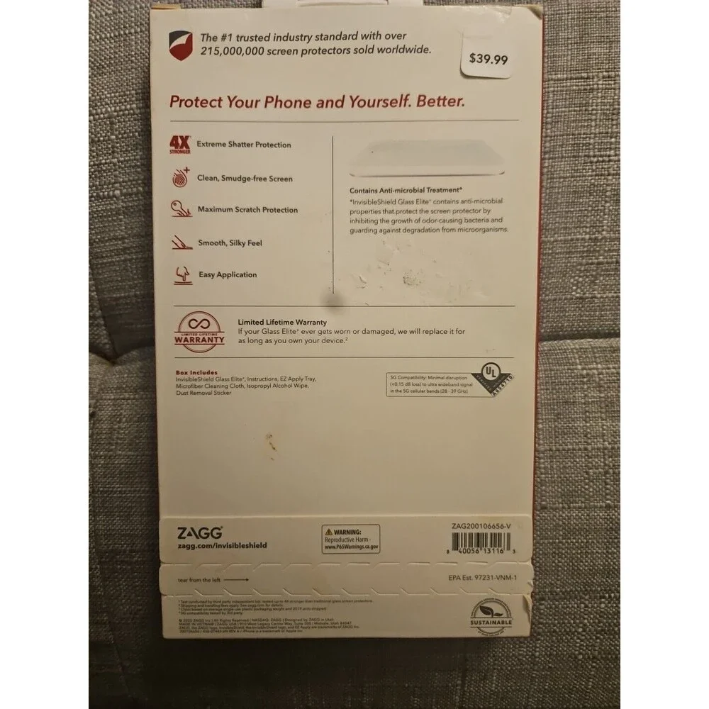 ZAGG InvisibleShield Glass Elite+ Strongest Screen Protector iPhone 12 Pro Max